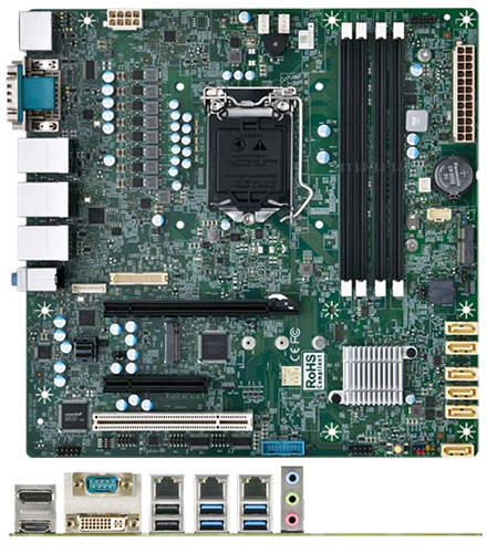 Mitac PH10CMU-W480-3LAN Micro-ATX (Intel W480, LGA1200) [PCIe x16, PCIe x8, PCI, 3x LAN]