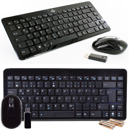 ASUS Eee Wireless 2.4Ghz Tastatur mit Maus (10m Reichweite) [DE-Layout]
