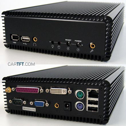 CALU-M-DVI-WLAN - P4-M Car-PC Barebone *FANLESS* --DualChannel (DVI+DSUB), <b>WLAN</b>-- (closed front)