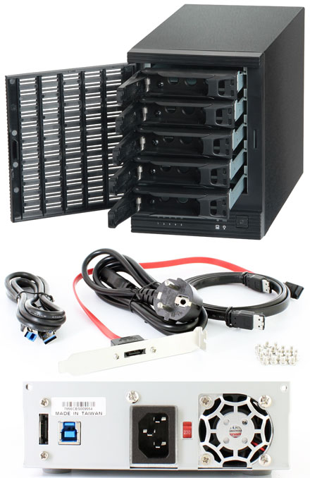CFI A7856CM USB 3.0 / eSATA 6G enclosure (5x 2.5"/3.5", Hot-Plug, 250W)