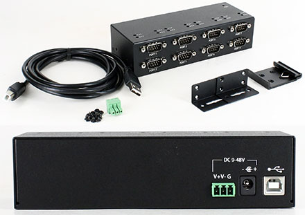 CTF8XRS232USB (Automotive/Industry 8-port RS232 USB adapter, FT4232HL, 9-48VDC)