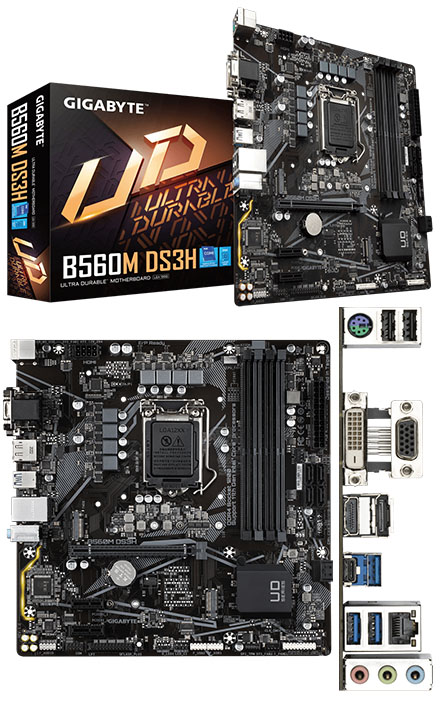 Gigabyte B560M DS3H MicroATX (fr i3, i5, i7 [Sockel LGA1200], B560 Express, PCIe 4.0)