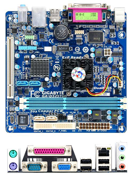 Gigabyte GA-D525TUD (Intel Atom 2x 1.8GHz, Mini-ITX) [Remnant]