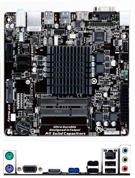 Gigabyte GA-J1800N-D2H (Intel Celeron J1800 BayTrail 2x2.41Ghz)