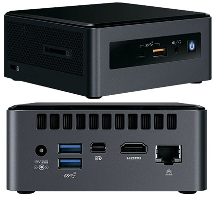 Intel NUC8I5INHJA (Intel Core i5-8265U, HDMI, mini DP, <b>8GB RAM, 1TB 2,5" SATA HDD, Win 10 Home</b>)