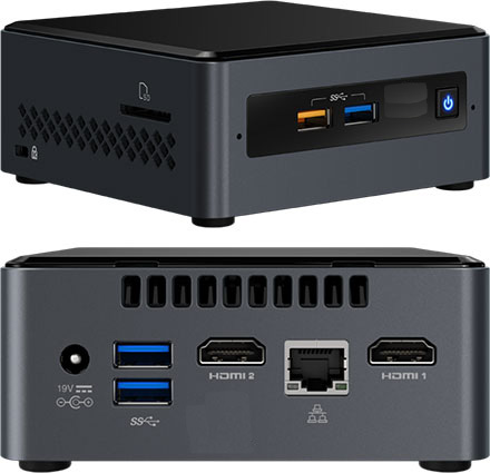 Intel NUC7CJYHN2 (Intel Celeron J4005 2x 2.00GHz, 2x HDMI, 2.5" HDD/SSD support, <b>ohne Audio</b>)