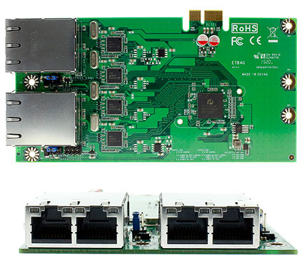 Jetway ADD-ON ETB4GS (4x GigaLAN, Intel) [Asmedia 1806 PCIe switch]