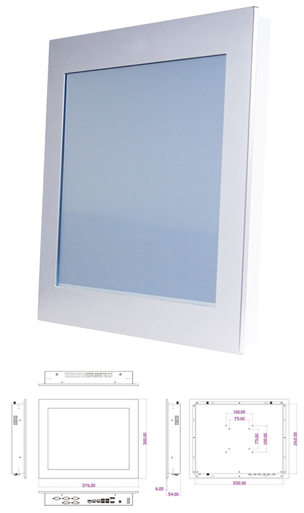 Jetway HPC-150SR-3160-BC Panel-PC (15" 1024x768 5W Touchscreen, Intel Celeron N3160, 4GB RAM)