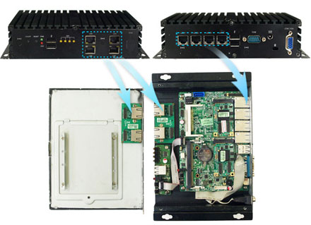 CTFROUTER-2B-F V2 (8x Gigabit Multi-WAN, VPN, Firewall, SSH, Web-GUI, ClearOS/CentOS, Intel Atom based) [<b>FANLESS, 650 Mbit NAT-Performance</b>]