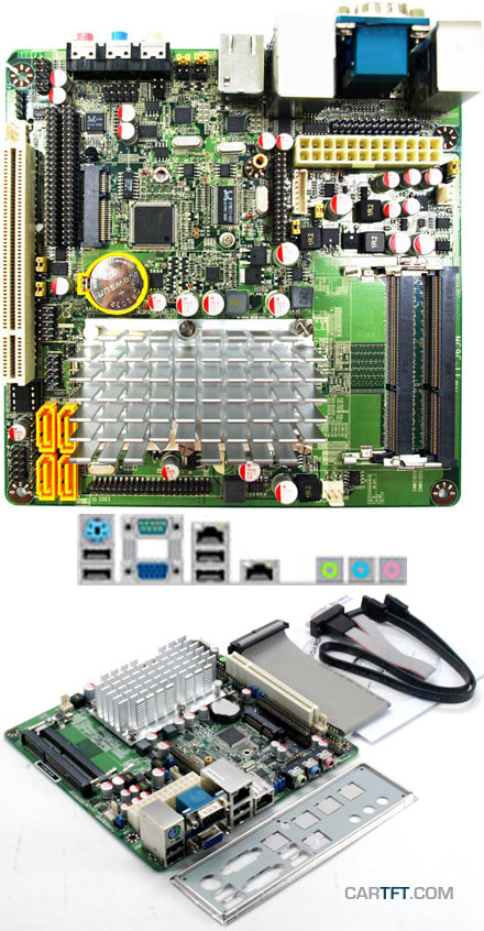 Jetway JNC9C-550-L (mit integrierter Atom 2x1.5Ghz CPU, 2x LAN, Mini-PCIe) [<b>LFTERLOS</b>]