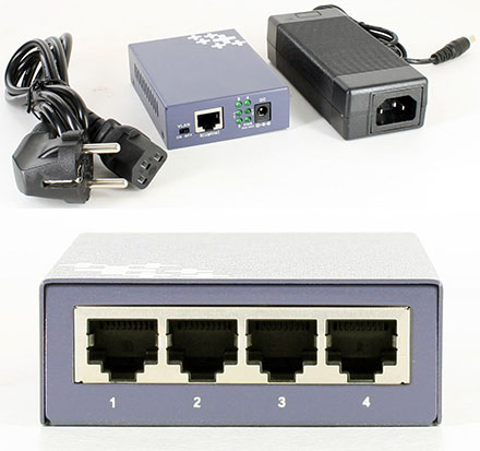 POE Fast Ethernet Switch (4x POE IEEE802.3af/at, 1x LAN, VLAN, 65W)