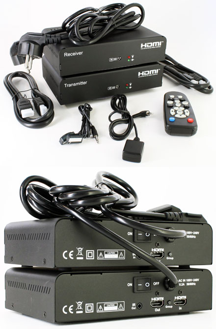 HDMI Powerline PLC bridge (Full HD 1080P, up to 100m, with remote IR control)