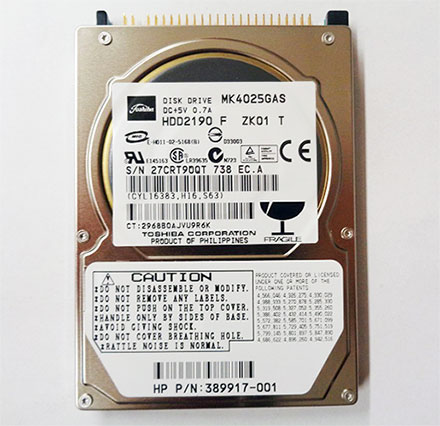 Toshiba MK4025GAS (2,5" HDD 40GB, IDE/PATA)