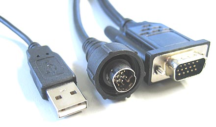 VGA/USB-Connector cable f. CarTFT 7" VGA TS (1,8 Meter, 10 pins, male)