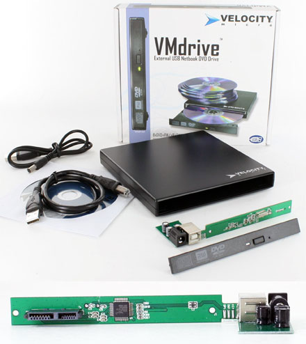 Ext. Gehäuse 5,25 USB 2.0 SLIM (Velocity, für SATA CD/DVD/Blu-Ray)
