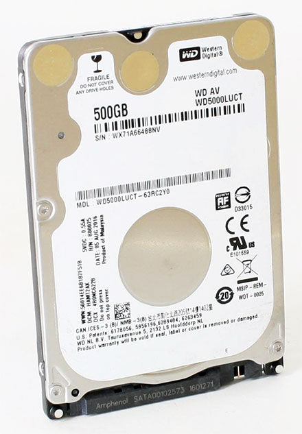 Western Digital WD AV-25 500GB (WD5000LUCT) 2.5" SATA (<b>RECERTIFIED, 1 Jahr Gewährleistung</b>)