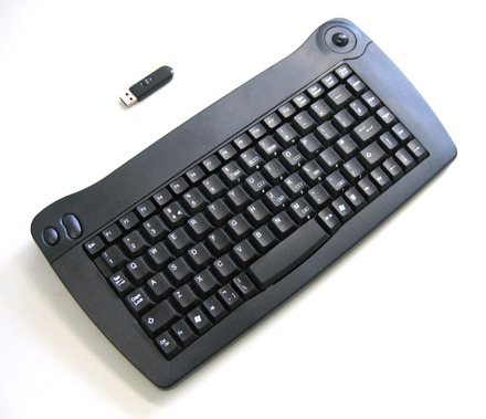 Wireless RF-keyboard with mousestick (10m range) [DE-Layout] *New Design*