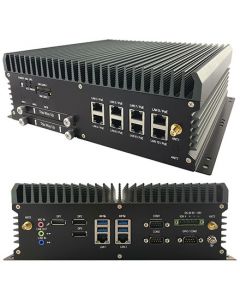 FleetPC-9-B Car-PC (Intel Core i7-8700T 6x4.0Ghz, Autostart-Controller, 9-48V Automotive PSU, 10x LAN, 3x dP) [ FANLESS ]